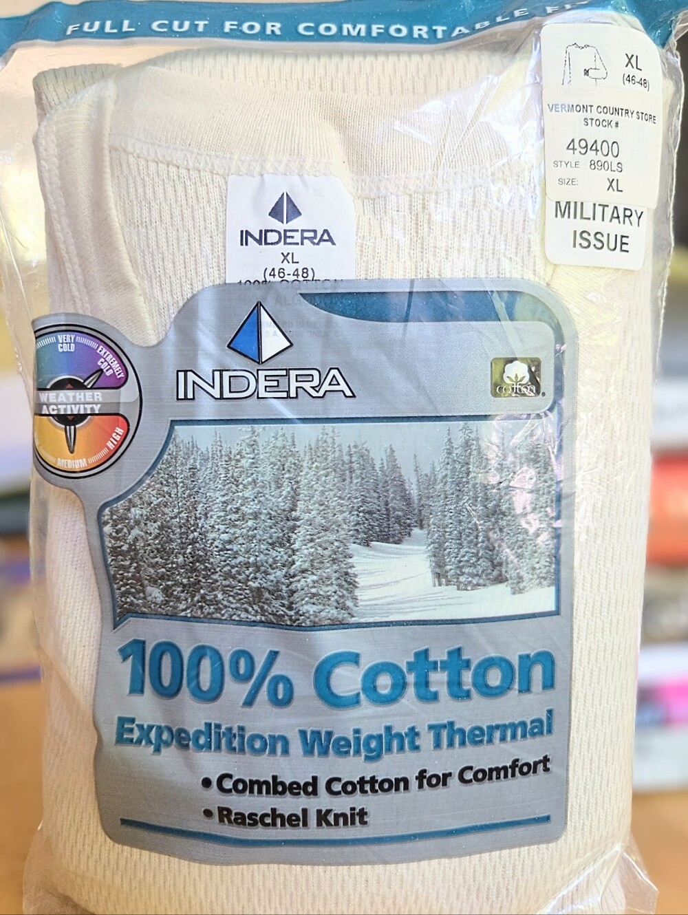 Indera Expedition EXTREME COLD Vermont Country Store Thermal Top Vintage NEW XL